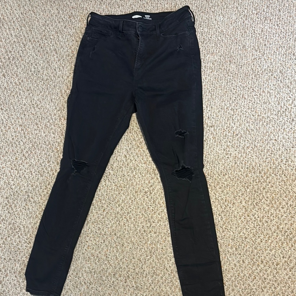 Women's Black Distressed Jeans
